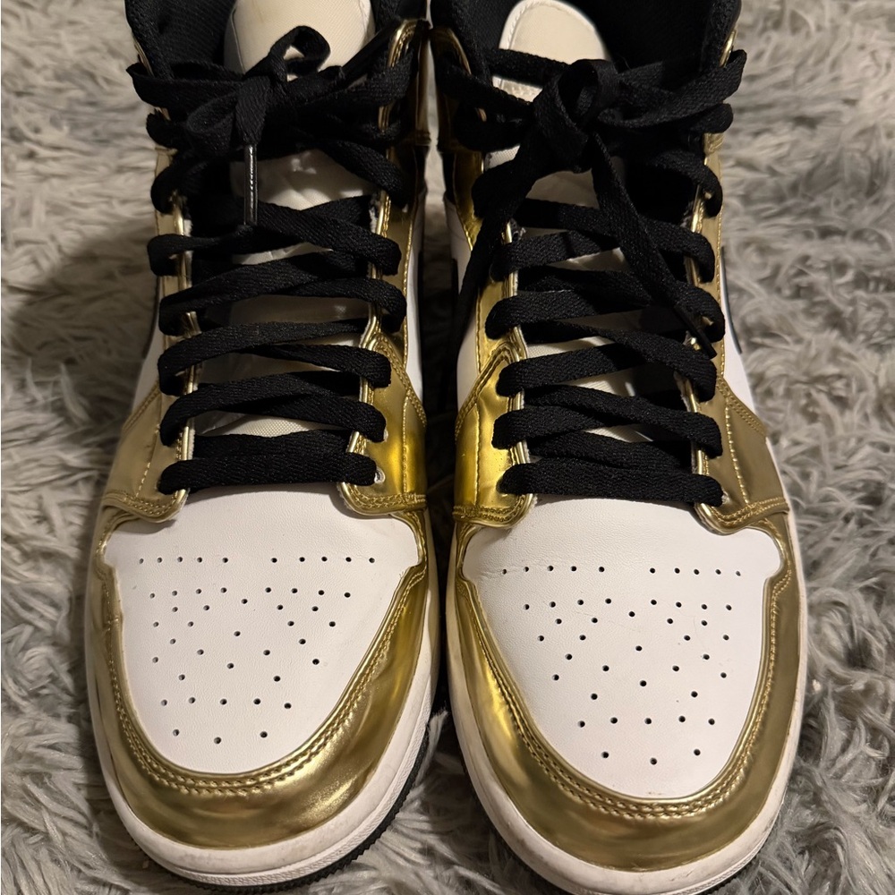 Jordan Gold and White Men's Sneakers